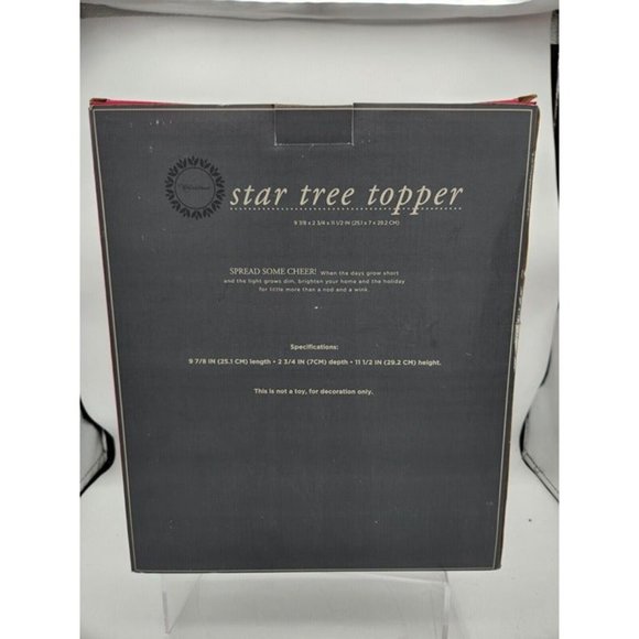 Trim A Home Christmas Holiday Metal Silver Glitter Star Tree Topper - Picture 5 of 6